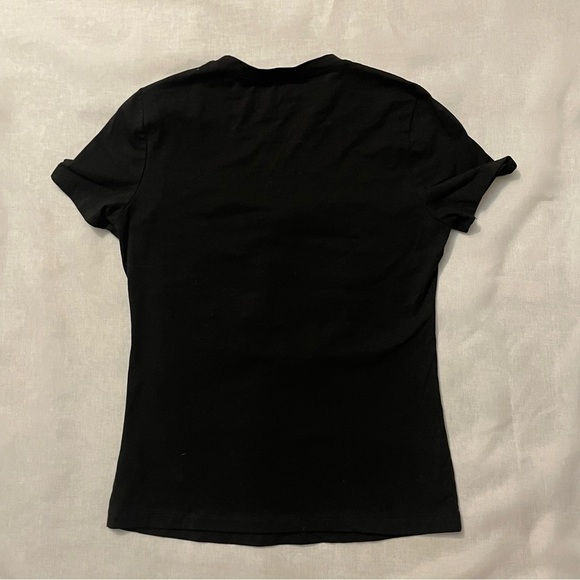 MAYBE Wang black top with love forever heart printed on front size small - Picture 3 of 10